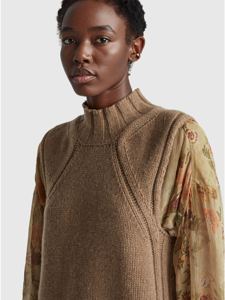 SLEEVELESS SWEATER Women image number 4